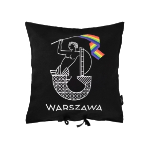 Syrenka - poduszka czarna
